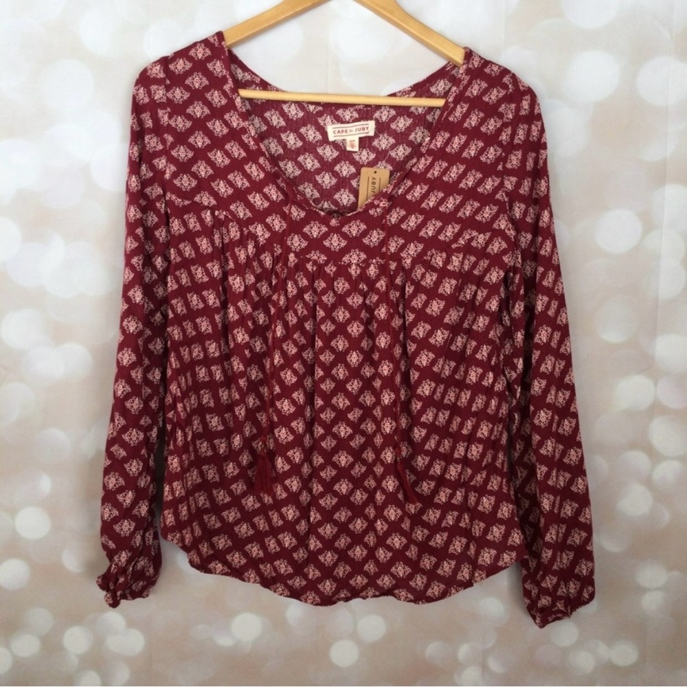 Cape Juby Maroon Boho Style Blouse